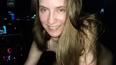 Sexy babe gives head in Audi at night Part I