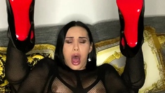 Shemale tranny enjoying solo masturbation