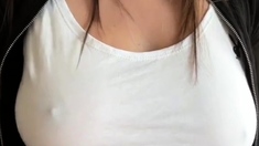 Christina Khalil Plays With Her Hard Nipples