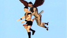 Hung Angel Mounts And Fucks This Dude In The Ass While Flying