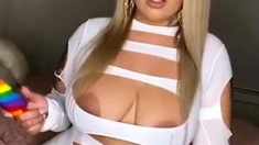 Big boobs webcam slut toys her asshole