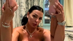 Busty brunette solo masturbation