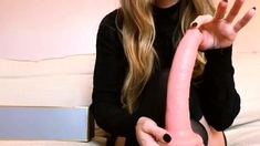 Fat Amateur With Big Jugs Masturbates With Toy