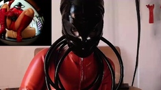 two women fetish latex asslicking and anal mff