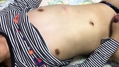 Asian Femboy Touches Himself Solo