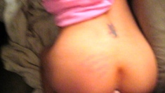 Hot blonde ass getting doggystyle in toilet