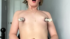 Amateur striptease and Solo masturbation