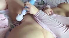 Stacked brunette goes solo toys and masturbation