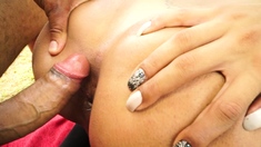 Big tits Latina shemale pounded outdoors