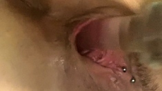 Sweet beauty masturbating on webcam close up