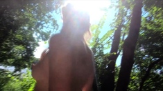 Naked Blonde Swimmer in the Lake