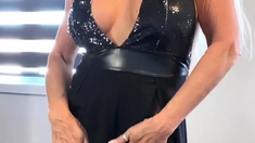 Blonde in lingerie masturbating