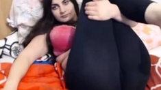 Russian Girl Teases in Spandex Yoga Leggings - Webcam Show