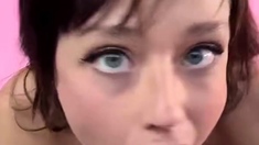 Petite small tit babe with perfect pussy masturbates