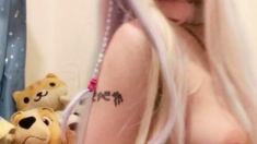 Blonde teen amateur teasing solo