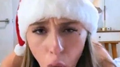 Angel Youngs A Blonde's Hot Pussy Already In Santa's