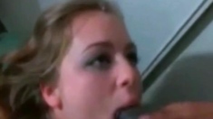 Blonde Amateur Takes Facial Cumshot