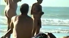 Str8 big dick on beach