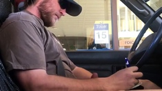 Horny Guy Bustin A Nut At The Bank ( Hands Free Public Cum )