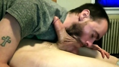 Super Bowl Sucking Twink Boyfriend's Cock